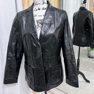 GAP black suede leather coat